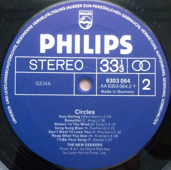 Cover zu The New Seekers - Circles | 1972 | Vinyl, LP, Album | Rock, Pop | Germany Schallplatten Ankauf