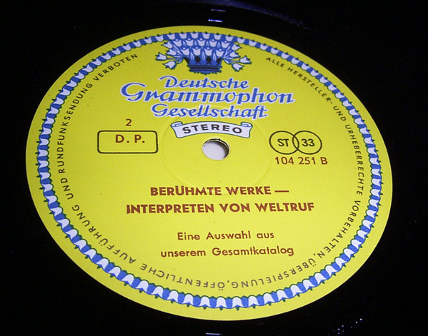 Cover zu Various - Berühmte Werke / Interpreten Von Weltruf | 1966 | Vinyl | Classical | Germany