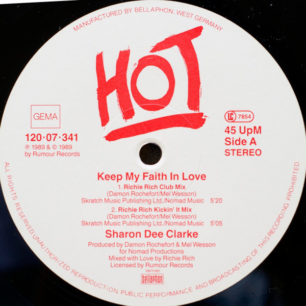 Cover zu Sharon Dee Clarke - Keeping My Faith In Love | 1989 | Vinyl | Electronic, Funk / Soul | Germany Schallplatten Ankauf