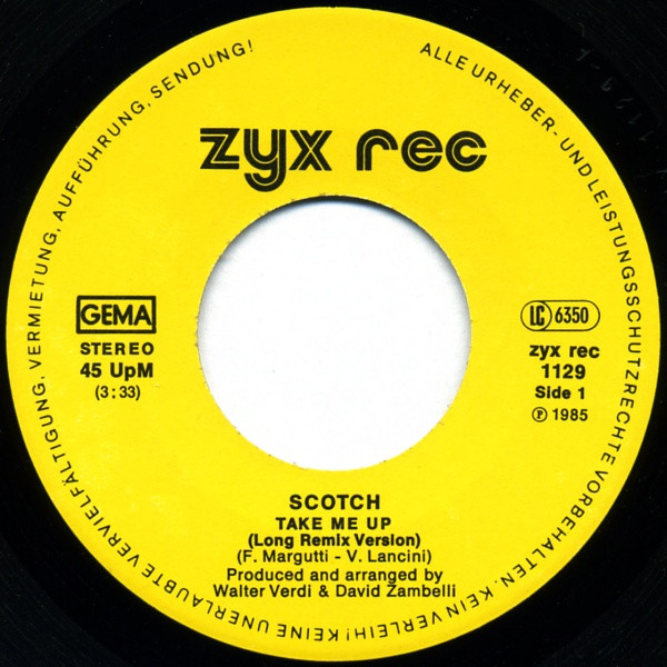 Cover zu Scotch - Take Me Up (Long Remix Version) / Loving Is Easy | 1985 | Vinyl | Electronic | Germany Schallplatten Ankauf