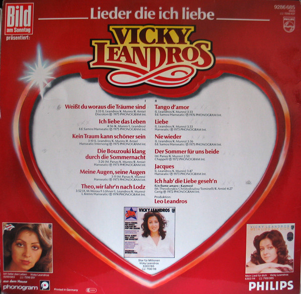 Cover zu Vicky Leandros - Lieder Die Ich Liebe | 1977 | Vinyl | Pop | Germany