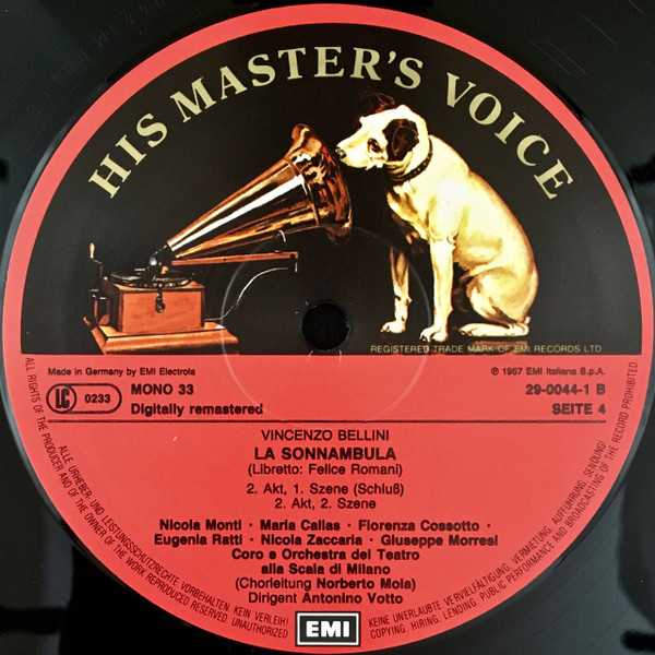 Cover zu Vincenzo Bellini – Maria Callas ∙ Nicola Monti ∙ Nicola Zaccaria ∙ Eugenia Ratti ∙ Fiorenza Cossotto ∙ Orchestra Del Teatro Alla Scala E Coro Del Teatro Alla Scala ∙ Antonino Votto - La Sonn