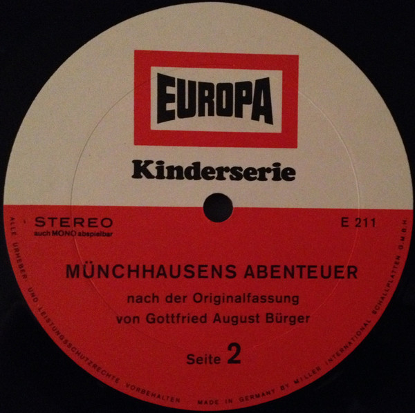Cover zu Gottfried August Bürger - Münchhausens Abenteuer | Vinyl, LP, Repress | Non-Music, Children's | Germany