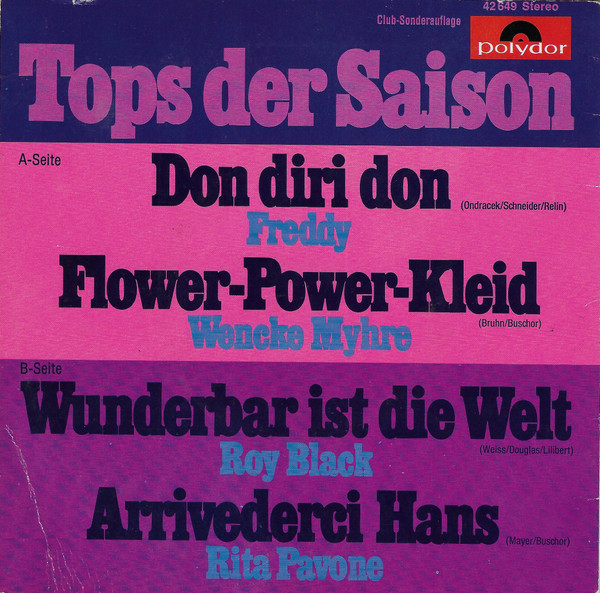 Cover zu Various - Tops Der Saison | 1968 | Vinyl, 7