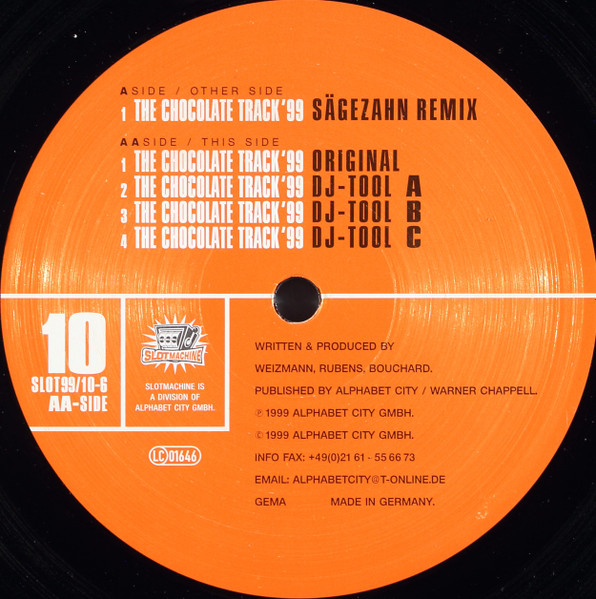 Cover zu Whachamahcalit? - The Chocolate Track '99 | 1999 | Vinyl | Electronic | Germany Schallplatten Ankauf
