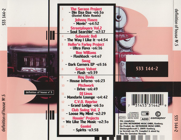 Cover zu Titus (5) - Definition Of House № 5 | 1996 | Vinyl | Electronic | Germany Schallplatten Ankauf