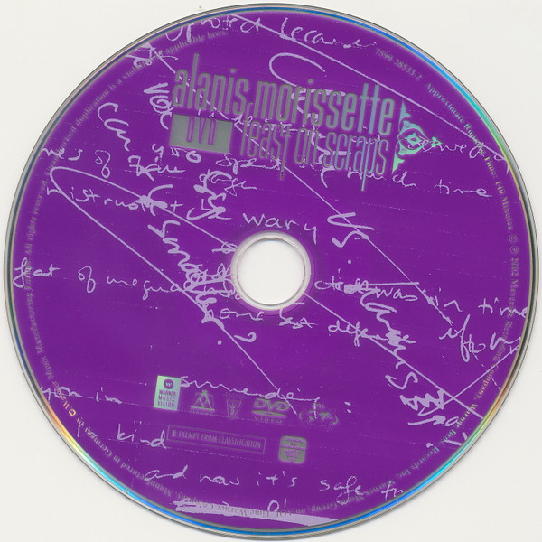 Cover zu Alanis Morissette - Feast On Scraps | 2002 | DVD, DVD-Video, Multichannel, PAL, Copy Protected, CD, Compilation, Enhanced | Electronic, Rock, Pop | Europe Schallplatten Ankauf