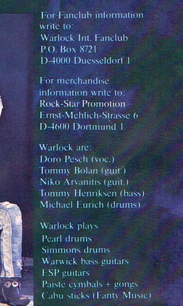 Cover zu Warlock (2) - Triumph And Agony | 1987 | Vinyl | Rock | Germany