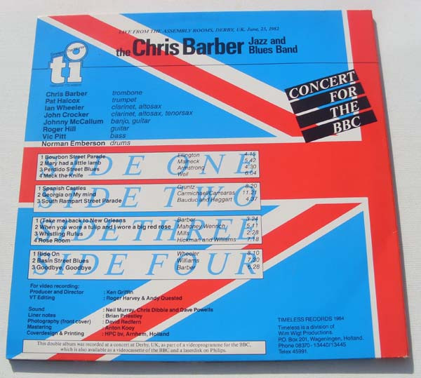 Cover zu The Chris Barber Jazz And Blues Band - Concert For The BBC | 1984 | Vinyl | Jazz | Netherlands