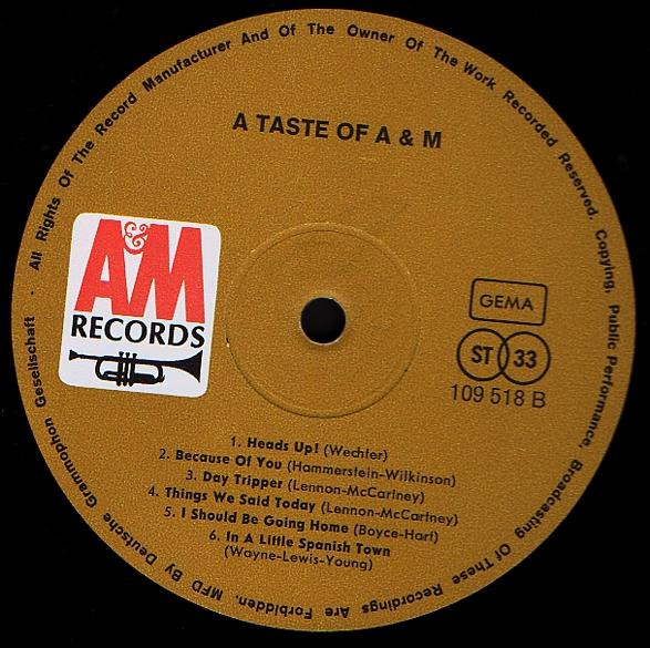 Cover zu Various - A Taste Of A&M Records | 1967 | Vinyl | Jazz, Latin | Germany Schallplatten Ankauf