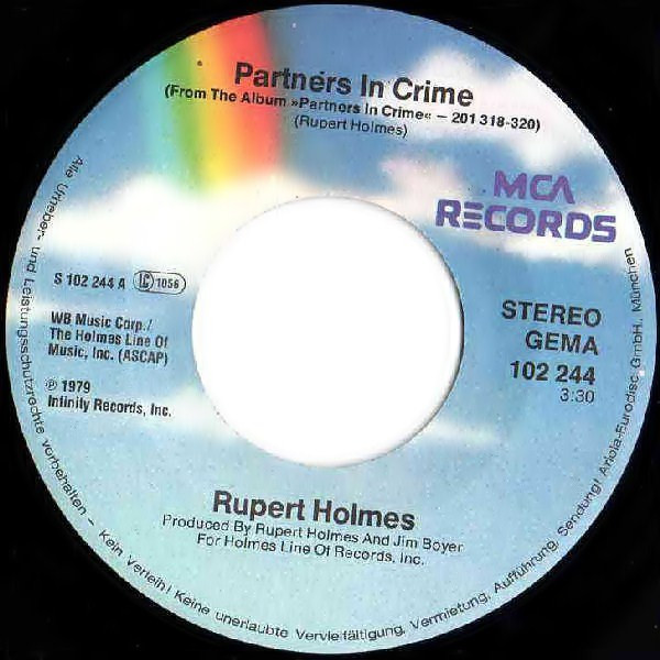 Cover zu Rupert Holmes - Partners In Crime / Answering Machine | 1980 | Vinyl, 45 RPM, 7