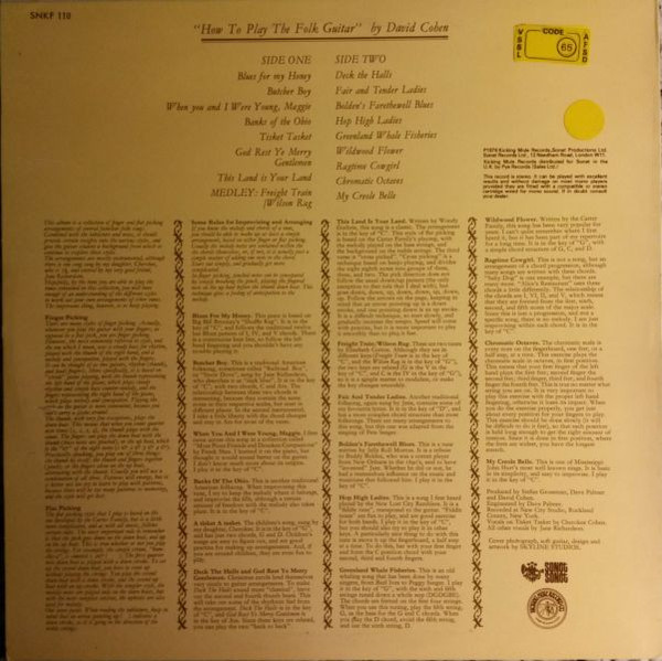 Cover zu David Cohen - How To Play The Folk Guitar | 1976 | Vinyl | Folk, World, & Country | UK