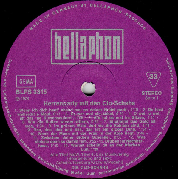 Cover zu Die Clo-Schahs - Oh Wei | 1973 | Vinyl | Folk, World, & Country | Germany