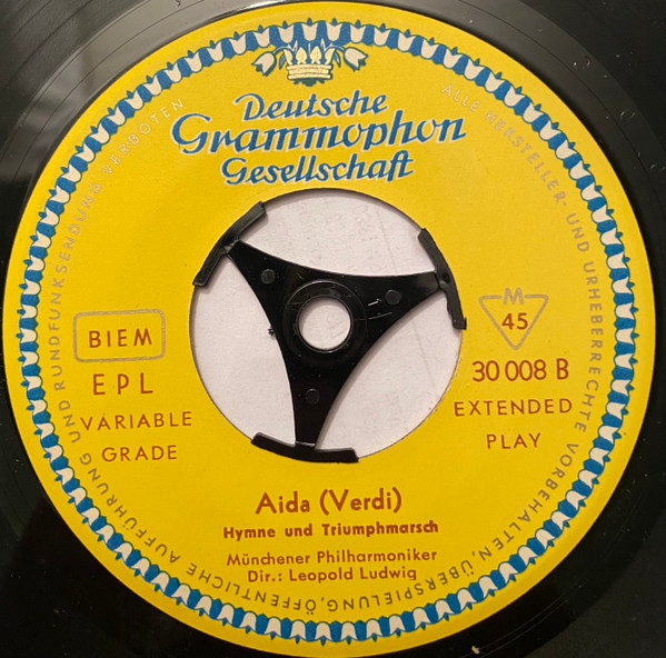 Cover zu Ruggiero Leoncavallo / Pietro Mascagni / Giuseppe Verdi - Der Bajazzo (Glockenchor) / Cavalleria Rusticana (Intermezzo Sinfonico) / Aida (Hymne Und Triumphmarsch) | 1957 | Vinyl | Classical