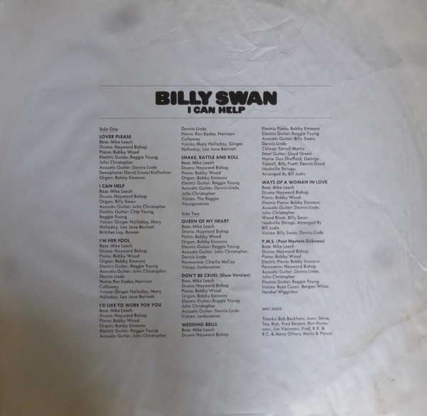 Cover zu Billy Swan - I Can Help | 1974 | Vinyl | Rock | Europe
