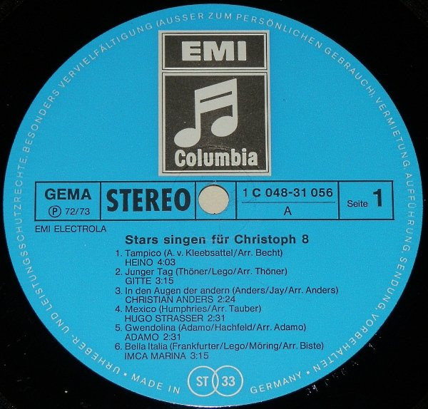 Cover zu Various - Stars Singen Für Christoph 8 | Vinyl | Pop | Germany