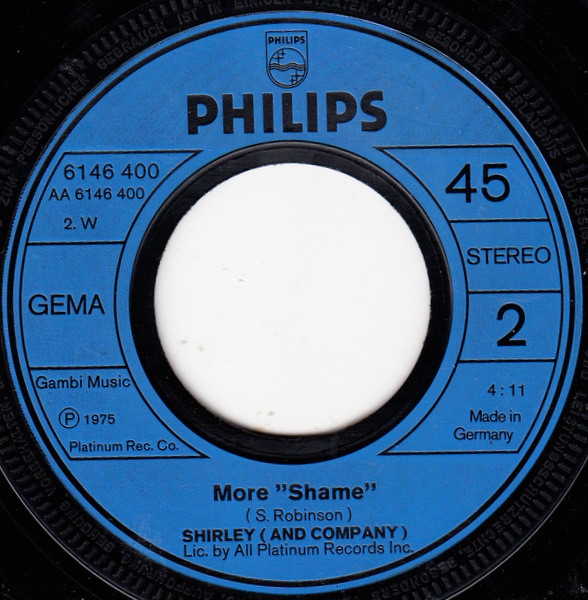 Cover zu Shirley & Company - Shame, Shame, Shame | 1975 | Vinyl, 7
