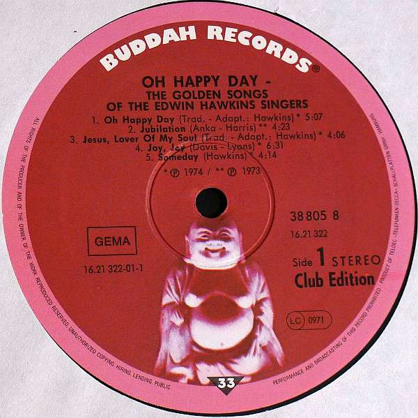 Cover zu Edwin Hawkins Singers - Oh, Happy Day | 1979 | Vinyl | Funk / Soul | Germany Schallplatten Ankauf