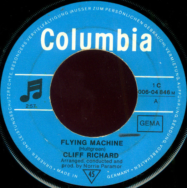 Cover zu Cliff Richard - Flying Machine / Pigeon | 1971 | Vinyl | Rock, Pop | Germany Schallplatten Ankauf