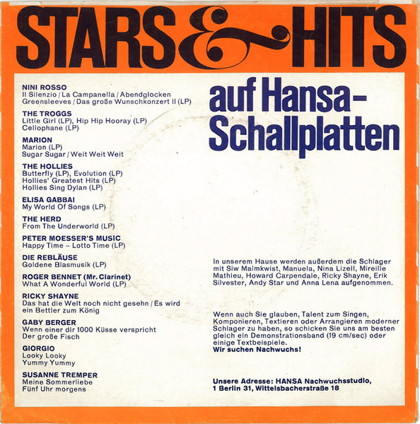 Cover zu Tee-Set - Ma Belle Amie / The Angels Coming (In The Holy Night) | 1970 | Vinyl | Rock | Germany