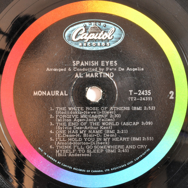 Cover zu Al Martino - Spanish Eyes | 1966 | Vinyl | Pop | Canada