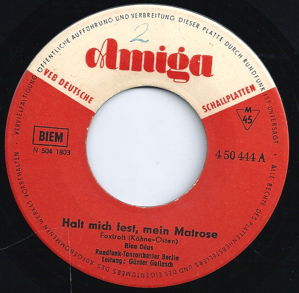 Cover zu Rica Déus - Halt Mich Fest, Mein Matrose / Weiße Wolken Wandern | 1964 | Vinyl | Pop | German Democratic Republic (GDR) Schallplatten Ankauf
