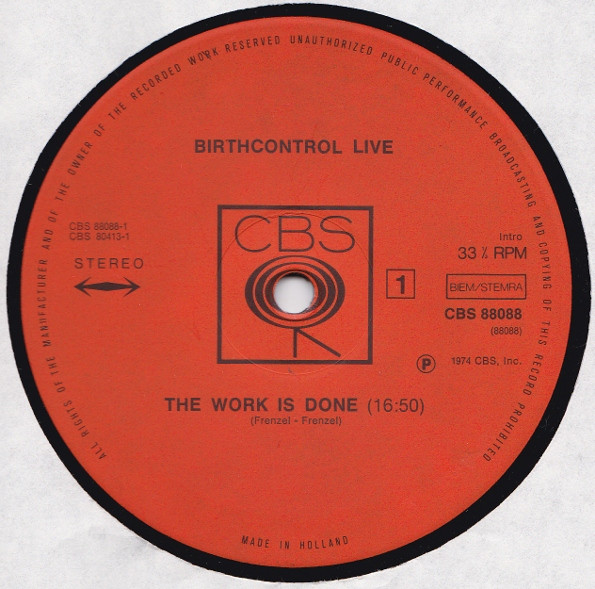 Cover zu Birth Control - Birthcontrol Live | 1974 | Vinyl | Rock | Europe