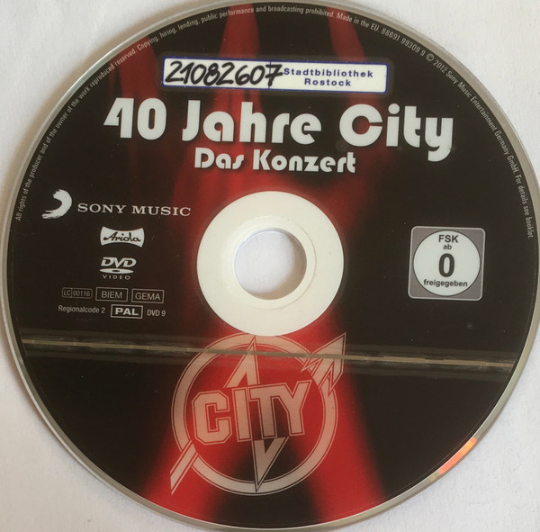 Cover zu City (3) - 40 Jahre City - Das Konzert (Live Aus Dem Tempodrom, Berlin) | 2012 | DVD, DVD-Video, Multichannel, PAL, Copy Protected | Rock | Germany