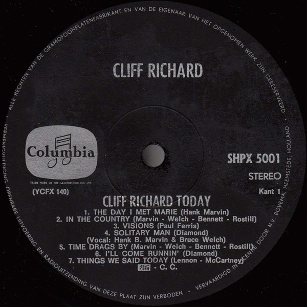 Cover zu Cliff Richard - Cliff Richard Today | 1967 | Vinyl | Pop | Netherlands