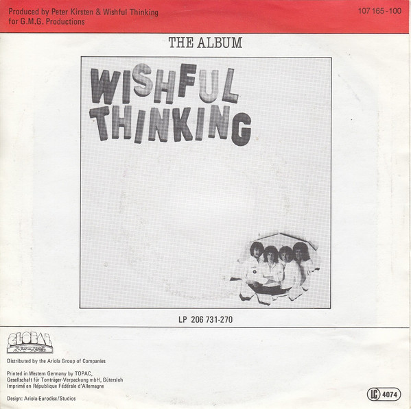 Cover zu Wishful Thinking - Hiroshima / America | 1985 | Vinyl, 7