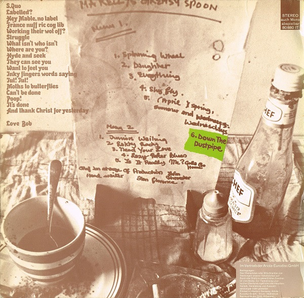 Cover zu Status Quo - Ma Kelly's Greasy Spoon | 1970 | Vinyl, LP, Album | Rock | Germany