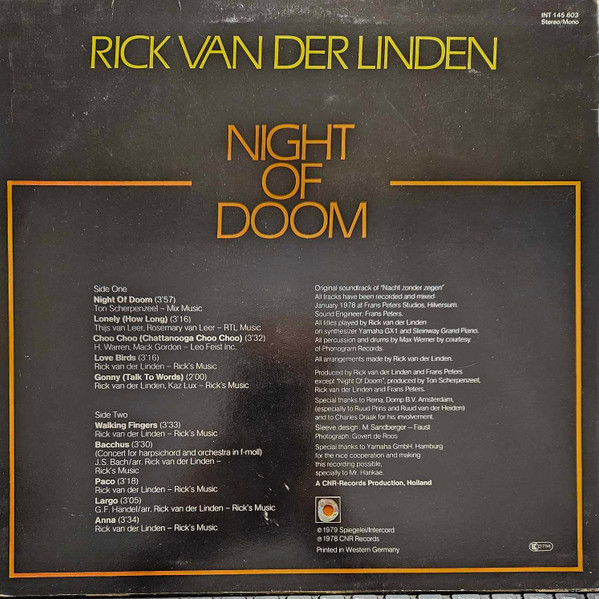 Cover zu Rick Van Der Linden - Night Of Doom | 1979 | Vinyl | Electronic | Germany Schallplatten Ankauf