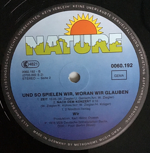 Cover zu Wir (2) - Und So Spielen Wir Woran Wir Glauben | 1978 | Vinyl | Rock | Germany