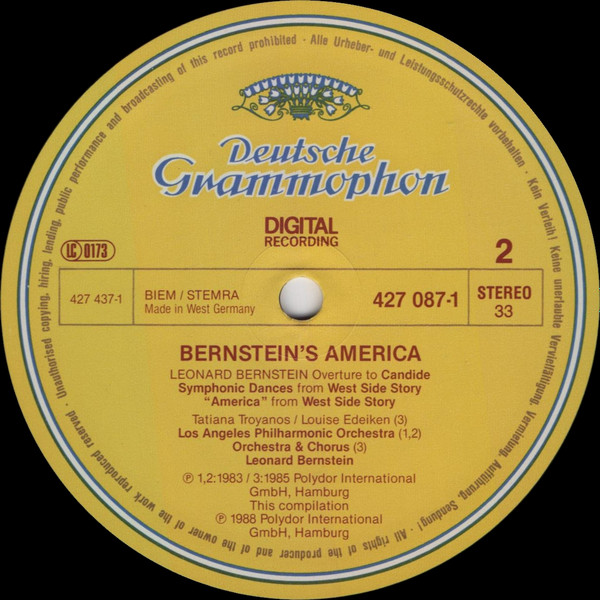Cover zu Various - Bernstein's America | 1988 | Vinyl | Classical | Germany