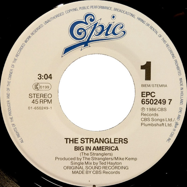 Cover zu The Stranglers - Big In America | 1986 | Vinyl | Rock | Europe