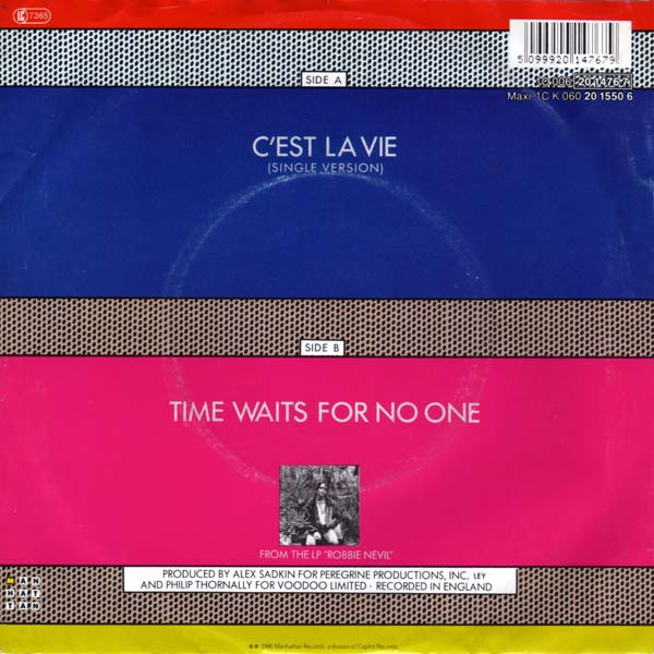 Cover zu Robbie Nevil - C'est La Vie | 1986 | Vinyl | Electronic, Rock, Pop | Europe Schallplatten Ankauf
