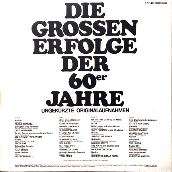 Cover zu Various - Die Grossen Erfolge Der 60er Jahre | Vinyl | Pop | Germany Schallplatten Ankauf
