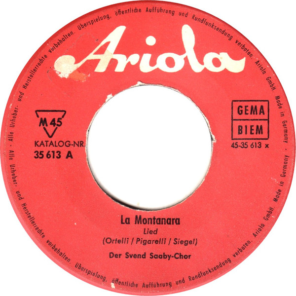 Cover zu Svend Saaby Koret - La Montanara / Wenn Ich Ein Glöcklein Wär' | 1961 | Vinyl | Folk, World, & Country | Germany Schallplatten Ankauf
