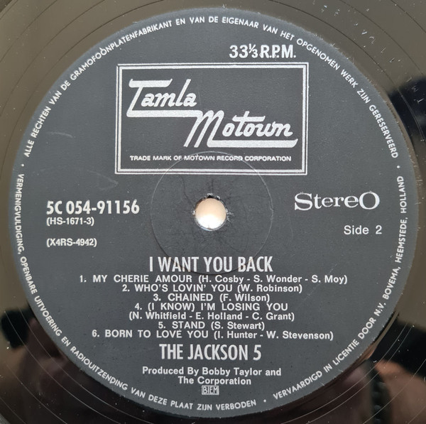 Cover zu The Jackson 5 - I Want You Back | 1970 | Vinyl, LP, Album, Stereo | Funk / Soul | Netherlands