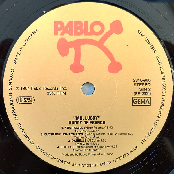 Cover zu Buddy DeFranco - Mr. Lucky | 1984 | Vinyl | Jazz | Germany Schallplatten Ankauf