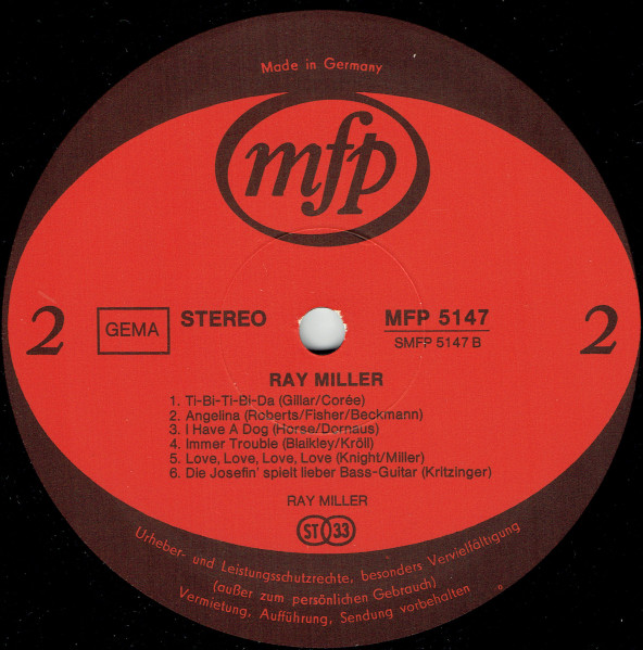 Cover zu Ray Miller - Ray Miller | Vinyl | Pop | Europe Schallplatten Ankauf