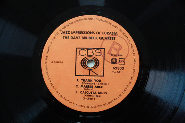 Cover zu The Dave Brubeck Quartet - Jazz Impressions Of Eurasia | Vinyl | Jazz | Netherlands Schallplatten Ankauf