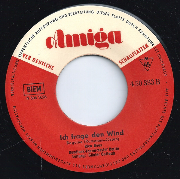 Cover zu Rica Déus - Ob In Bombay, Ob In Rio / Ich Frage Den Wind | 1963 | Vinyl | Pop | German Democratic Republic (GDR)