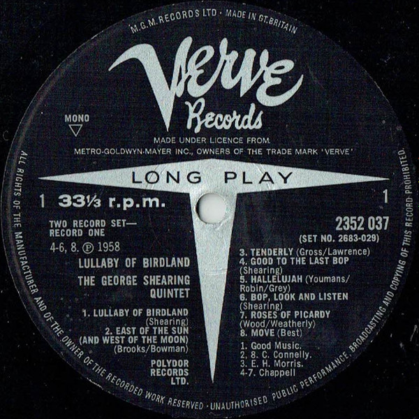Cover zu The George Shearing Quintet - Lullaby Of Birdland | Vinyl | Jazz | UK