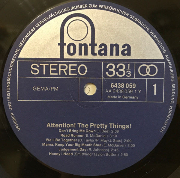 Cover zu The Pretty Things - Attention! The Pretty Things! | 1976 | Vinyl, LP, Compilation, Stereo | Rock, Blues | Germany Schallplatten Ankauf