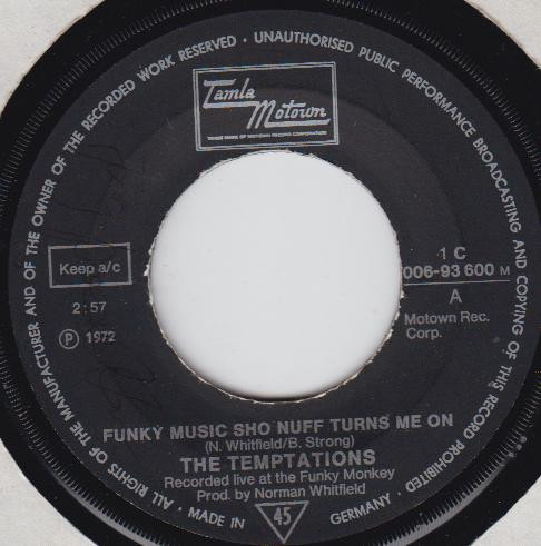 Cover zu The Temptations - Funky Music Sho Nuff Turns Me On / Mother Nature | 1972 | Vinyl | Funk / Soul | Germany