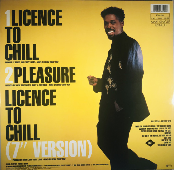 Cover zu Billy Ocean - Licence To Chill | 1989 | Vinyl | Electronic, Hip Hop, Pop | Europe
