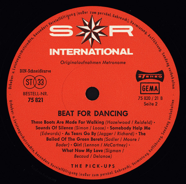 Cover zu The Pick-Ups - Beat For Dancing | 1972 | Vinyl | Rock, Pop | Germany Schallplatten Ankauf