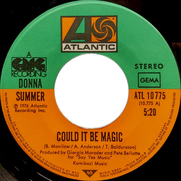 Cover zu Donna Summer - Could It Be Magic | 1976 | Vinyl, 7