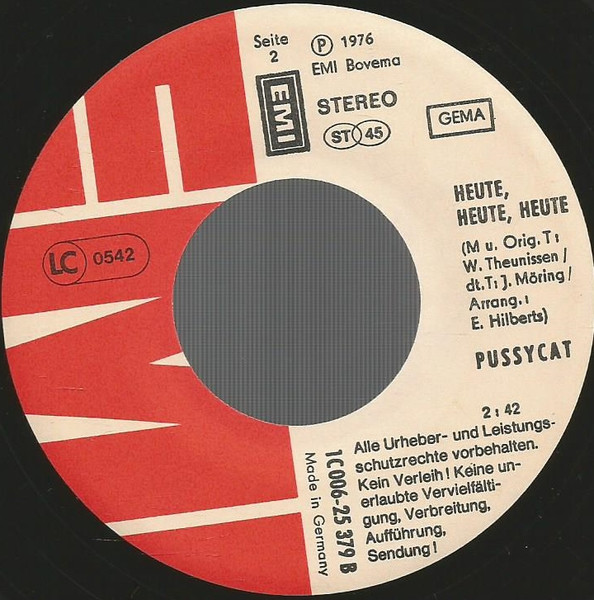 Cover zu Pussycat (2) - Georgie (Deutsche Originalaufnahme) | 1976 | Vinyl, Stereo, 45 RPM, 7